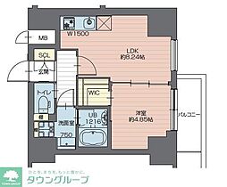 プレジオ西新井 15階1LDKの間取り