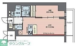 プレジオ西新井 6階1LDKの間取り