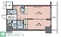 プレジオ西新井 8階1LDKの間取り