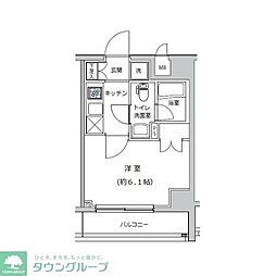ライジングプレイス綾瀬三番館 1階1Kの間取り