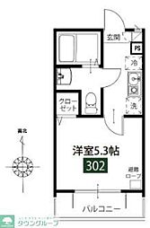 メルディア梅島III 3階1Kの間取り