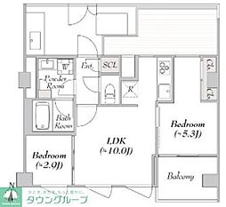ルミーク北千住 5階1LDKの間取り