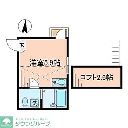 エルプレミア竹ノ塚 3階ワンルームの間取り