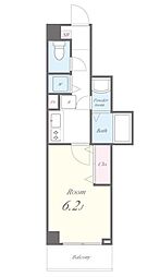 眩燈館 2階1Kの間取り