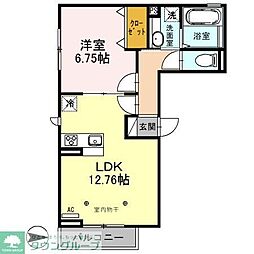 ル・ベリエ 2階1LDKの間取り