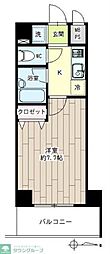 第23新井ビル 6階1Kの間取り