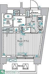 フェルクルールプレスト千住関屋 9階1Kの間取り