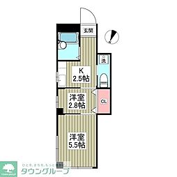 コートM&A　Part6 1階2DKの間取り