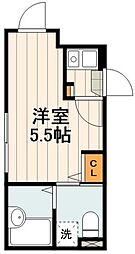 ガーデンコート東尾久 2階1Kの間取り