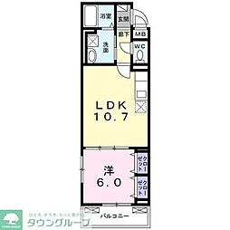 エリゼ綾瀬 3階1LDKの間取り