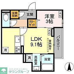 セレスティア関原 1LDKの間取図画像
