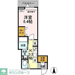 セレスティア関原 1Kの間取図画像