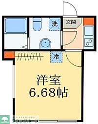 Castanea 3階1Kの間取り