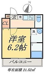 フュージョン北小岩オプティマ 1階1Kの間取り