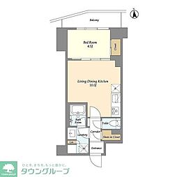 コンフォリア竹ノ塚イースト 8階1LDKの間取り