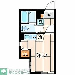 イクシオ　トウカイ 1階ワンルームの間取り