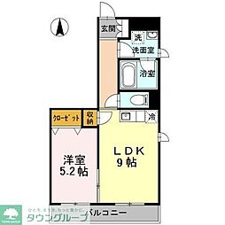 名古屋市営東山線 亀島駅 徒歩1分の賃貸マンション 4階1LDKの間取り