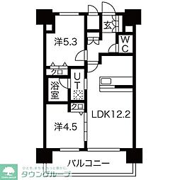 名古屋市営名城線 矢場町駅 徒歩5分の賃貸マンション 7階2LDKの間取り