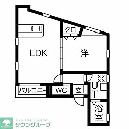 近鉄名古屋線 米野駅 徒歩3分の賃貸アパート 2階1LDKの間取り