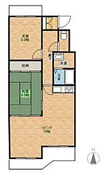 シャトー春山 2LDKの間取図画像