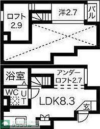 名鉄常滑線 道徳駅 徒歩1分の賃貸アパート 1階ワンルームの間取り