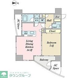 名古屋市営名港線 金山駅 徒歩3分の賃貸マンション 9階1LDKの間取り