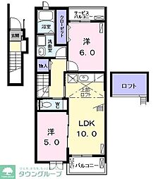 アイランド・ルガート 2LDKの間取図画像