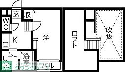 名古屋市営名港線 日比野駅 徒歩8分の賃貸アパート 1階1Kの間取り