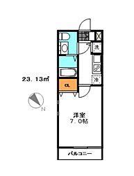 ルセント新瑞橋 1Kの間取図画像