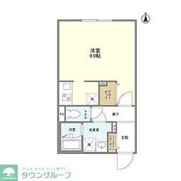 名古屋市営名城線 東別院駅 徒歩5分の賃貸マンション 4階ワンルームの間取り
