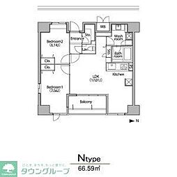 グランアベニュー栄 2LDKの間取図画像