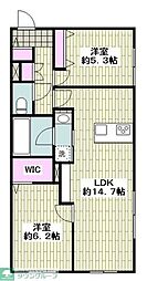 LUXRES 向山テラス 2LDKの間取図画像