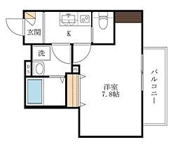 Maison西高蔵West 1Kの間取図画像