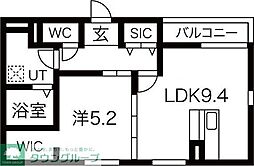 名鉄名古屋本線 栄生駅 徒歩8分の賃貸アパート 1階1LDKの間取り