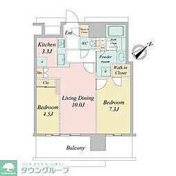 NAGOYAtheTOWER 2LDKの間取図画像