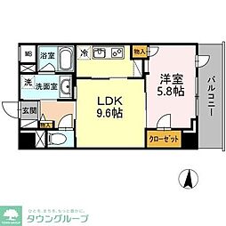 レジデンス丸の内七間町 1LDKの間取図画像