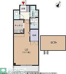 スリーディーガーデン本山 1Kの間取図画像