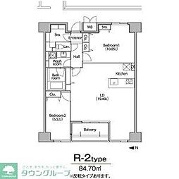 名古屋市営東山線 伏見駅 徒歩9分の賃貸マンション 11階2LDKの間取り