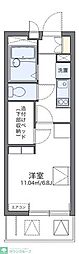 レオパレスきぼう 1Kの間取図画像