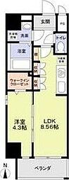 名古屋市営東山線 栄駅 徒歩5分の賃貸マンション 5階1LDKの間取り