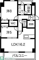 名古屋市営鶴舞線 荒畑駅 徒歩10分の賃貸マンション 4階2LDKの間取り