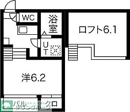 JR東海道本線 尾頭橋駅 徒歩10分の賃貸アパート 2階1Kの間取り