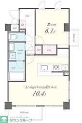名古屋市営名城線 八事駅 徒歩10分の賃貸マンション 4階1LDKの間取り