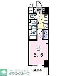 名古屋臨海高速あおなみ線 ささしまライブ駅 徒歩7分の賃貸マンション 2階1Kの間取り