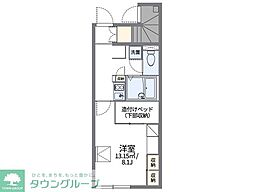 レオパレス野立 1階1Kの間取り