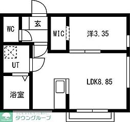 近鉄名古屋線 黄金駅 徒歩4分の賃貸アパート 3階1LDKの間取り