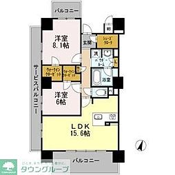 名古屋臨海高速あおなみ線 ささしまライブ駅 徒歩5分の賃貸マンション 9階2LDKの間取り