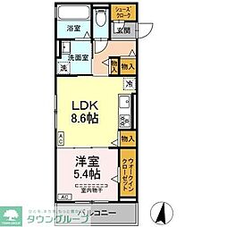 名古屋市営名城線 瑞穂運動場東駅 徒歩11分の賃貸アパート 3階1LDKの間取り