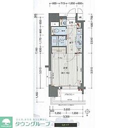 名古屋市営桜通線 国際センター駅 徒歩11分の賃貸マンション 3階ワンルームの間取り