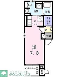 名古屋市営鶴舞線 荒畑駅 徒歩10分の賃貸アパート 2階ワンルームの間取り